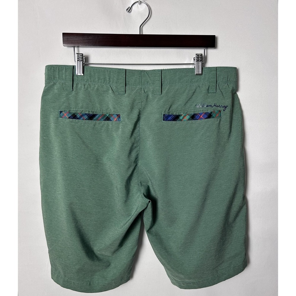 William Murray Shorts Mens 36 Green Straight Fit Golf Chino Stretch Casual - Picture 3 of 8